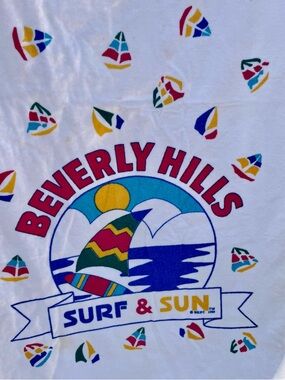 Beach Towel Beverly Hills Surf & Sun  Polo Club Vintage Sailboard Sailboat BHPC